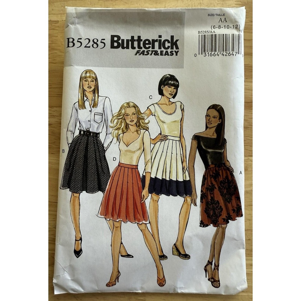 Butterick Pattern B5295 FAST & Easy Misses' Skirt Size 6 8 10‎ 12 Cut Complete